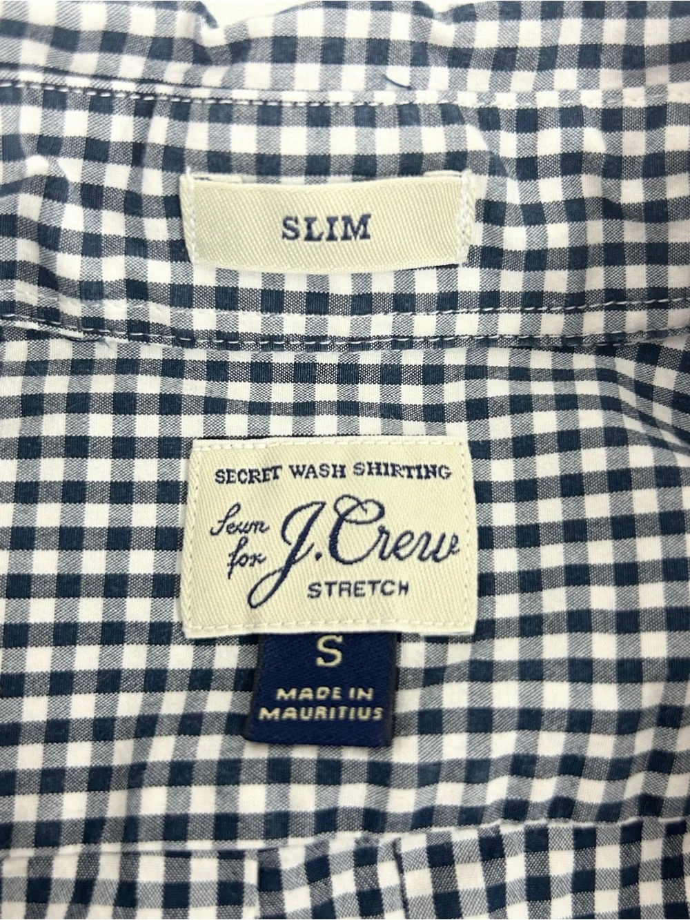 J. Crew Slim Fit Men’s Size S Checked Button Down Shirts Light Blue and Navy